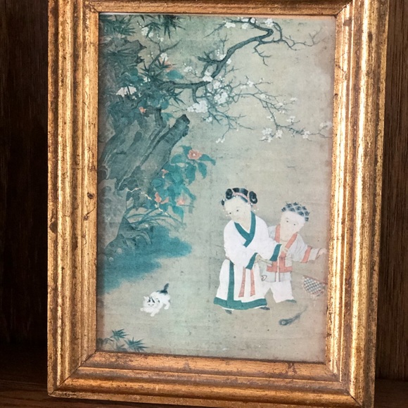 Oriental Art with Gold Frame - Picture 3 of 4